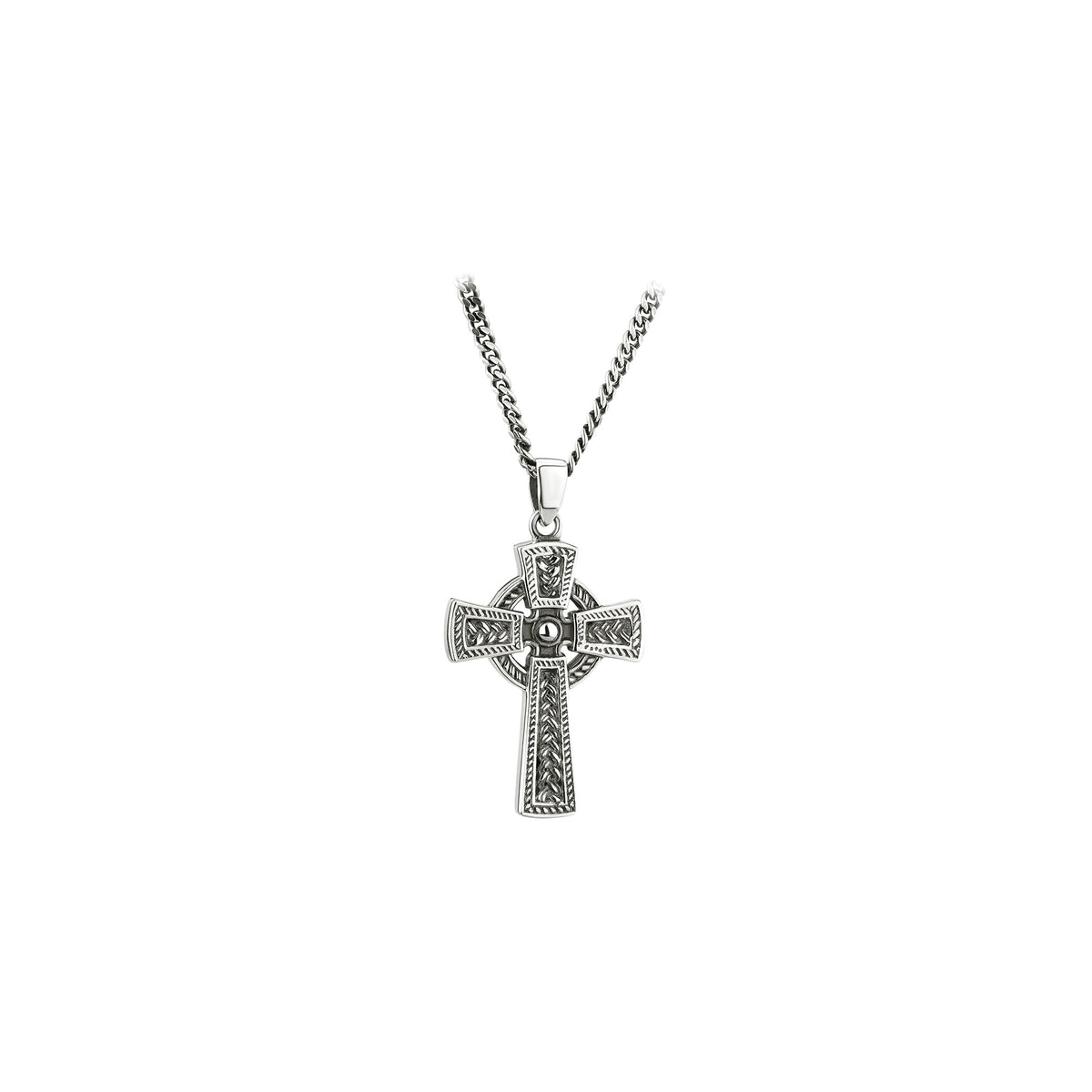 Sterling Silver Heavy Celtic Cross Necklace