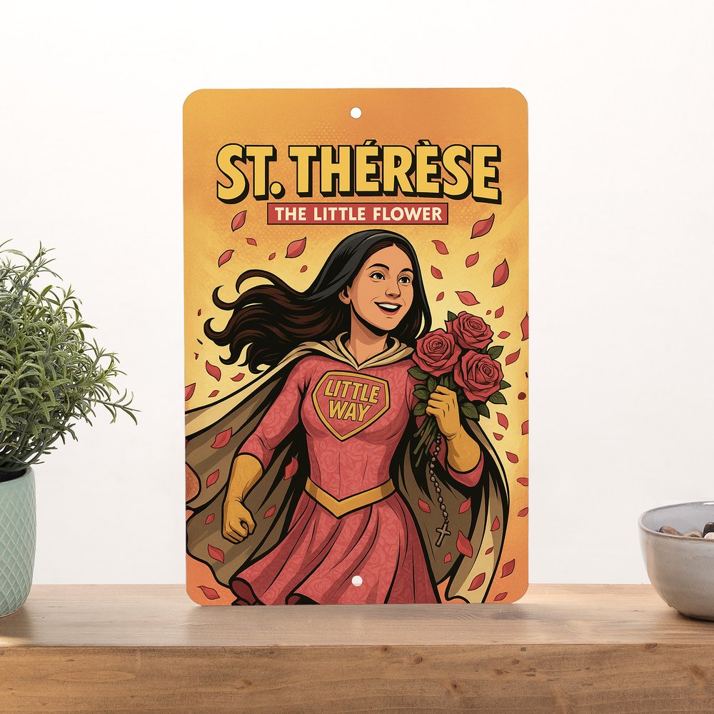 St. Thérèse Superhero Tin Sign