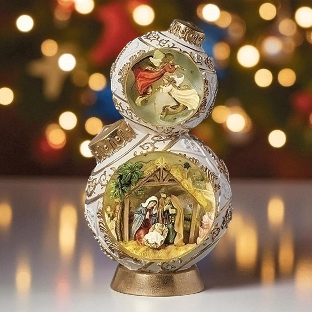 Stacked Lighted Ornaments Nativity Figure - 15"