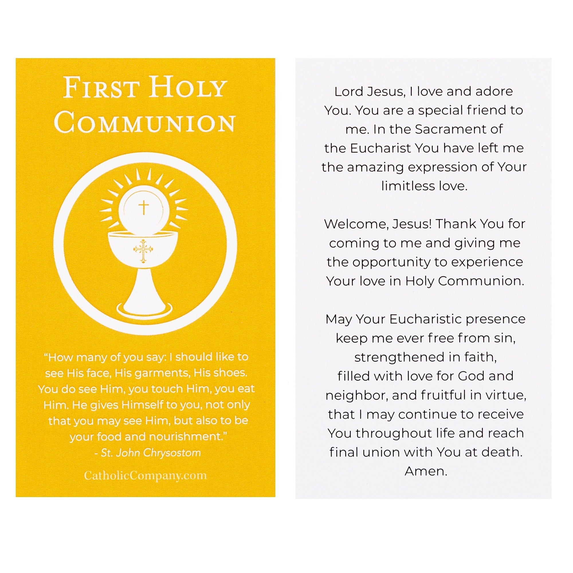 First Communion Black Decade Rosary with Prayer Card