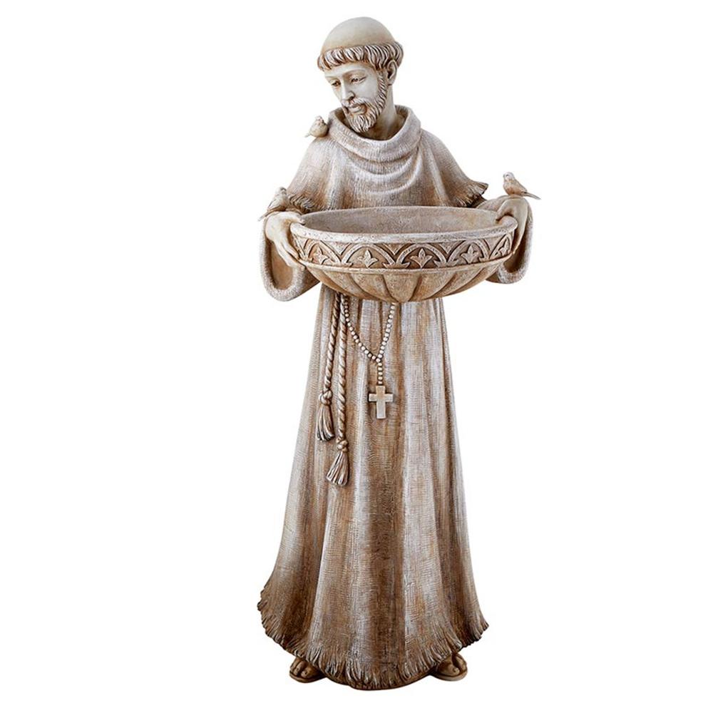 St. Francis Garden Statue with Bird Bath - 24"