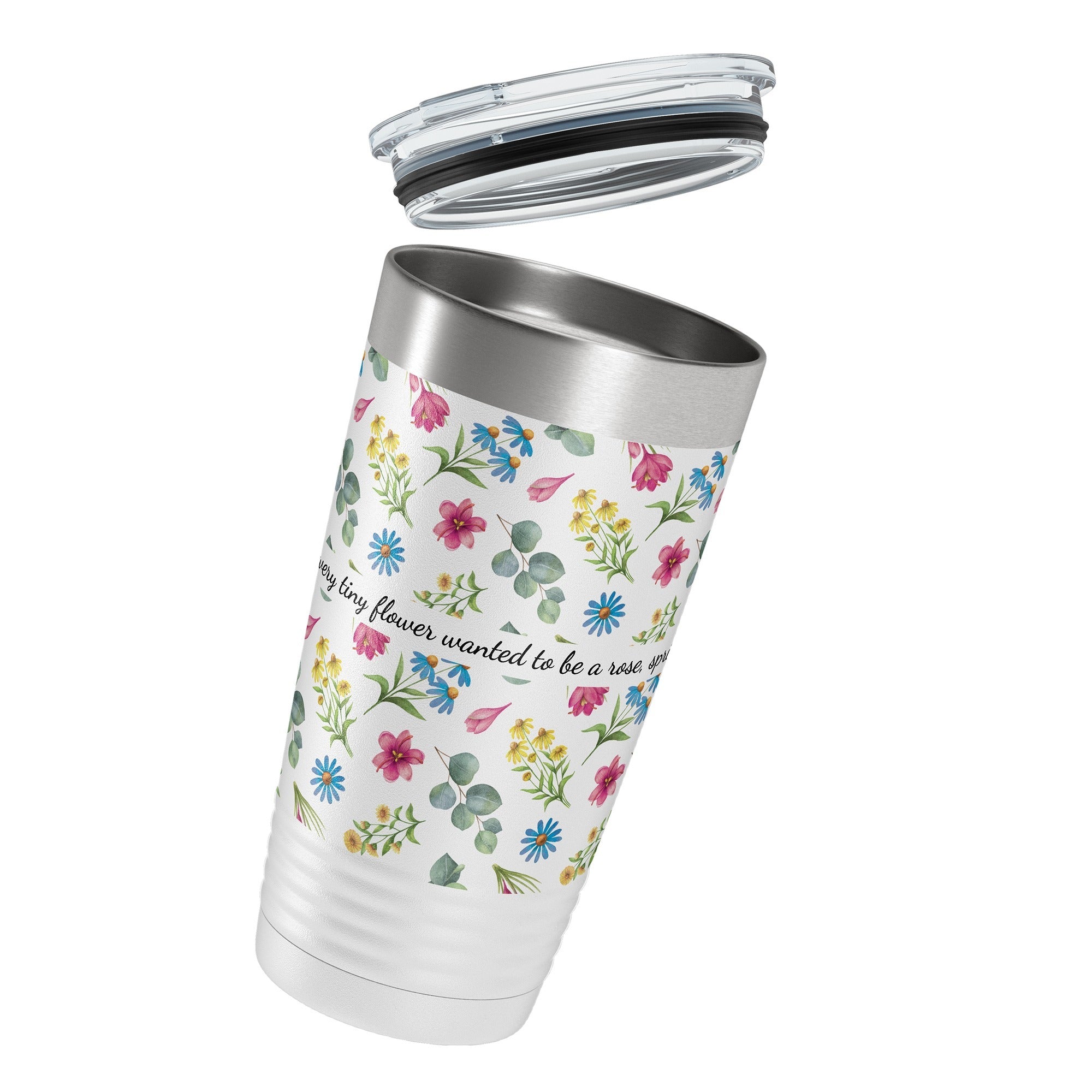 If Every Tiny Flower Insulated White 20oz Tumbler