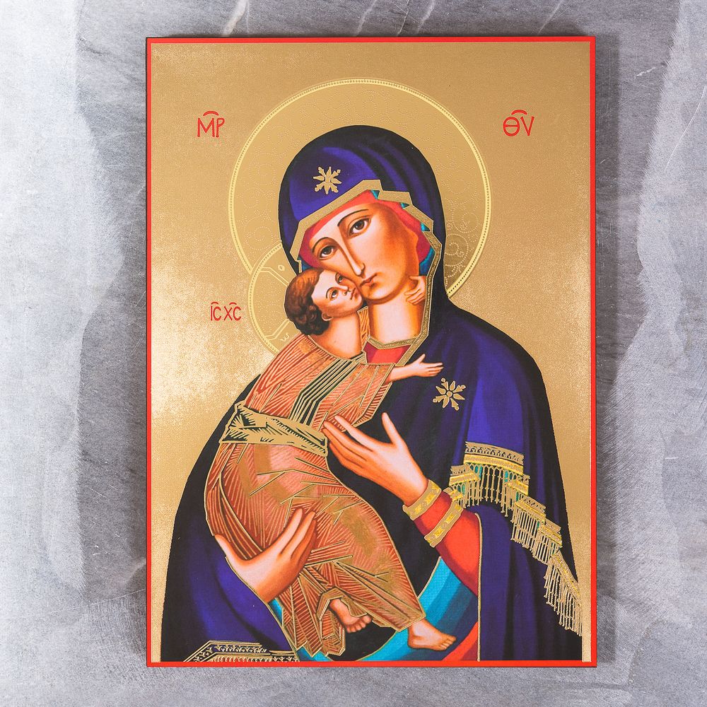 Madonna of Tenderness Wood Icon