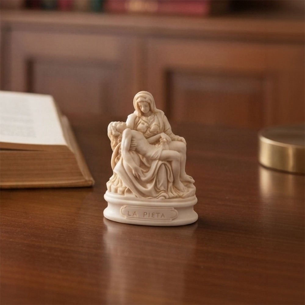 Italian Ivory Pieta Figurine - 3.5"