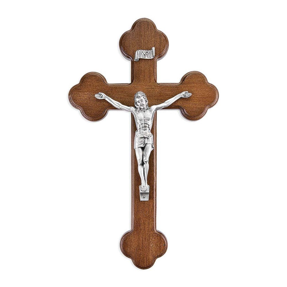 Walnut Budded Crucifix - 10"