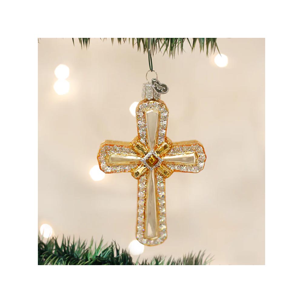 Holy Cross Blown Glass Ornament