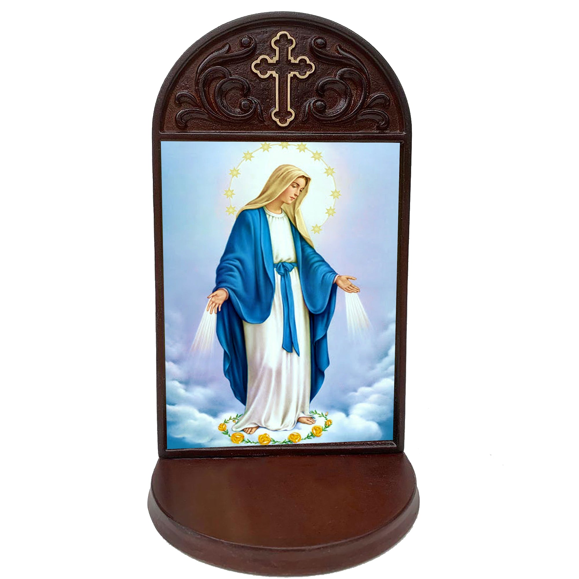 Our Lady of Grace Devotional Plaque with Stand