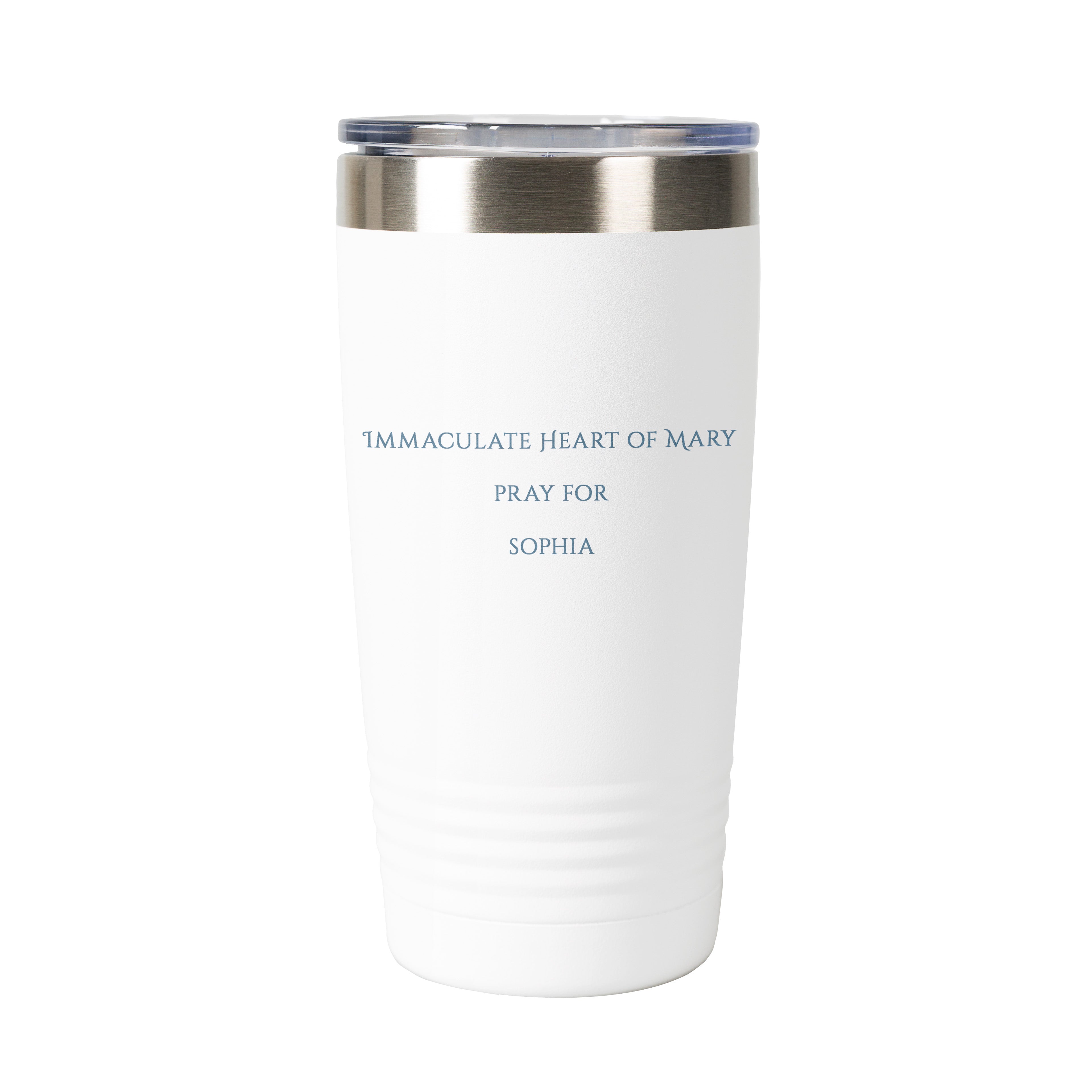 Immaculate Heart of Mary Personalized 20 oz. White Tumbler