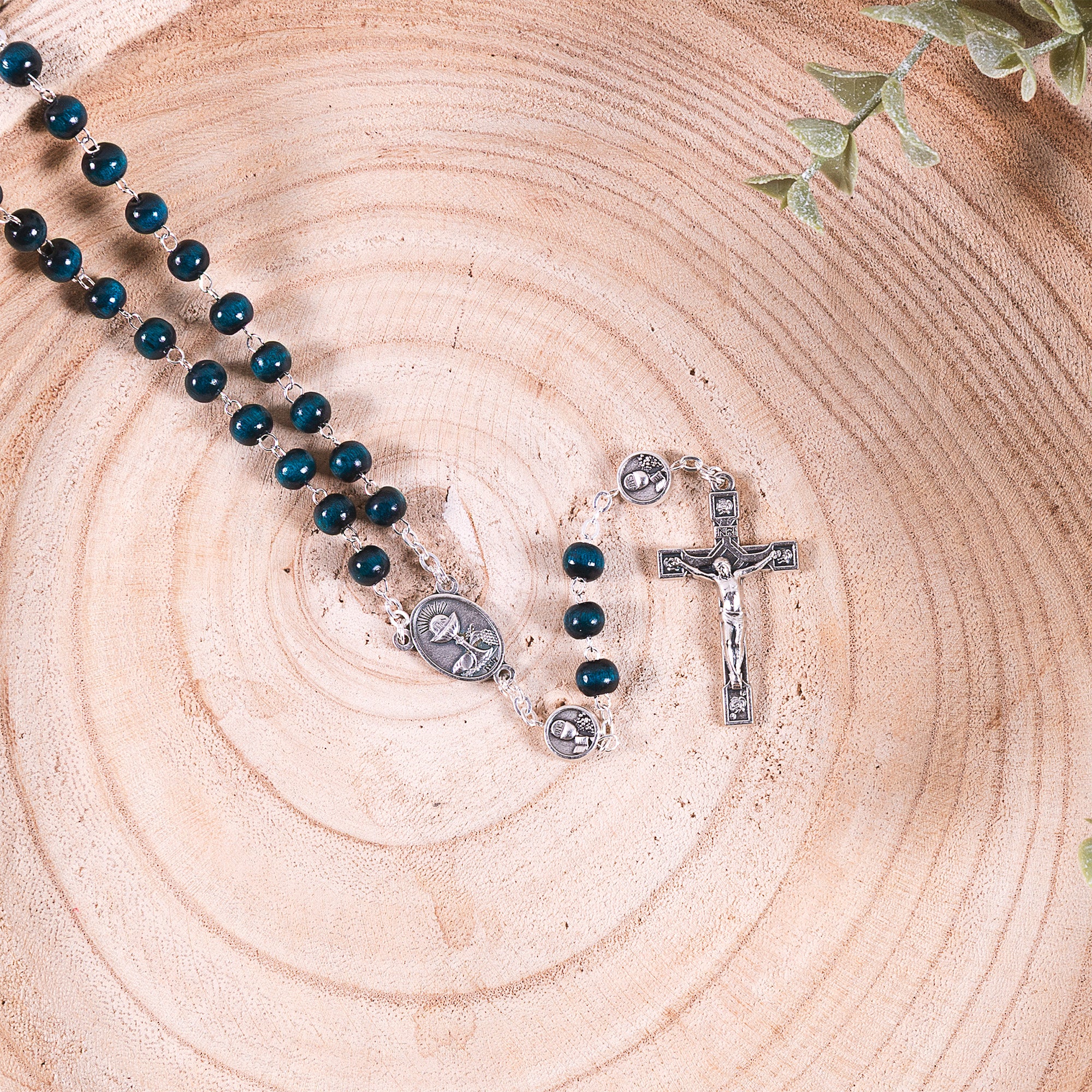 St. Carlo Acutis Blue Wood Rosary