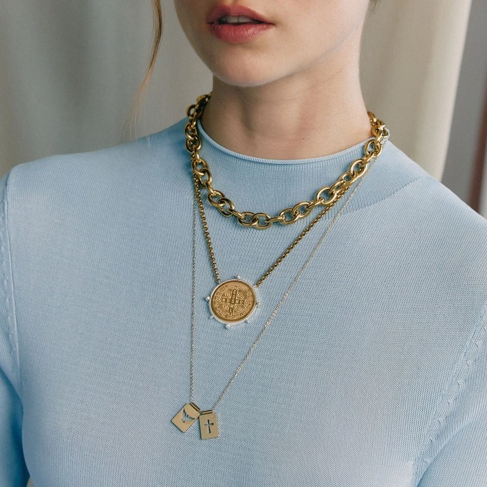 Holy Spirit & Cross Scapular Necklace