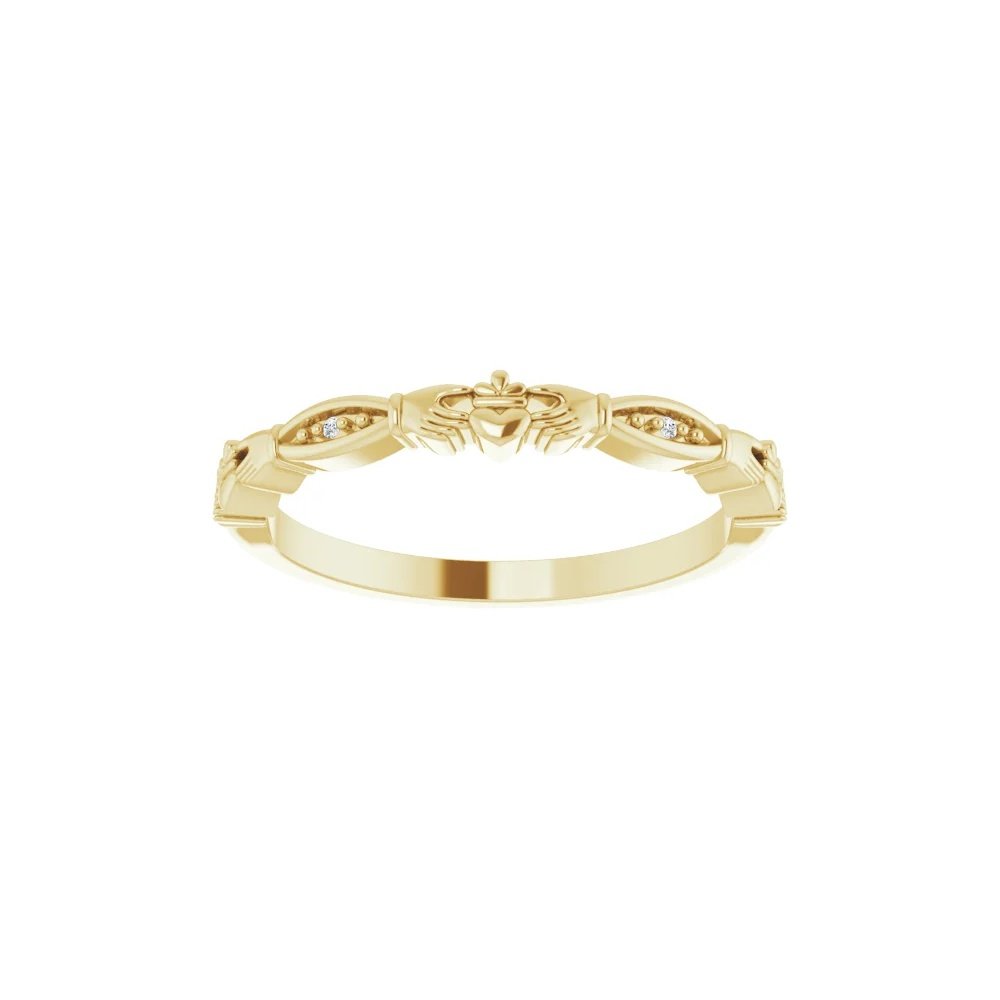 Natural Diamond Claddagh Ring