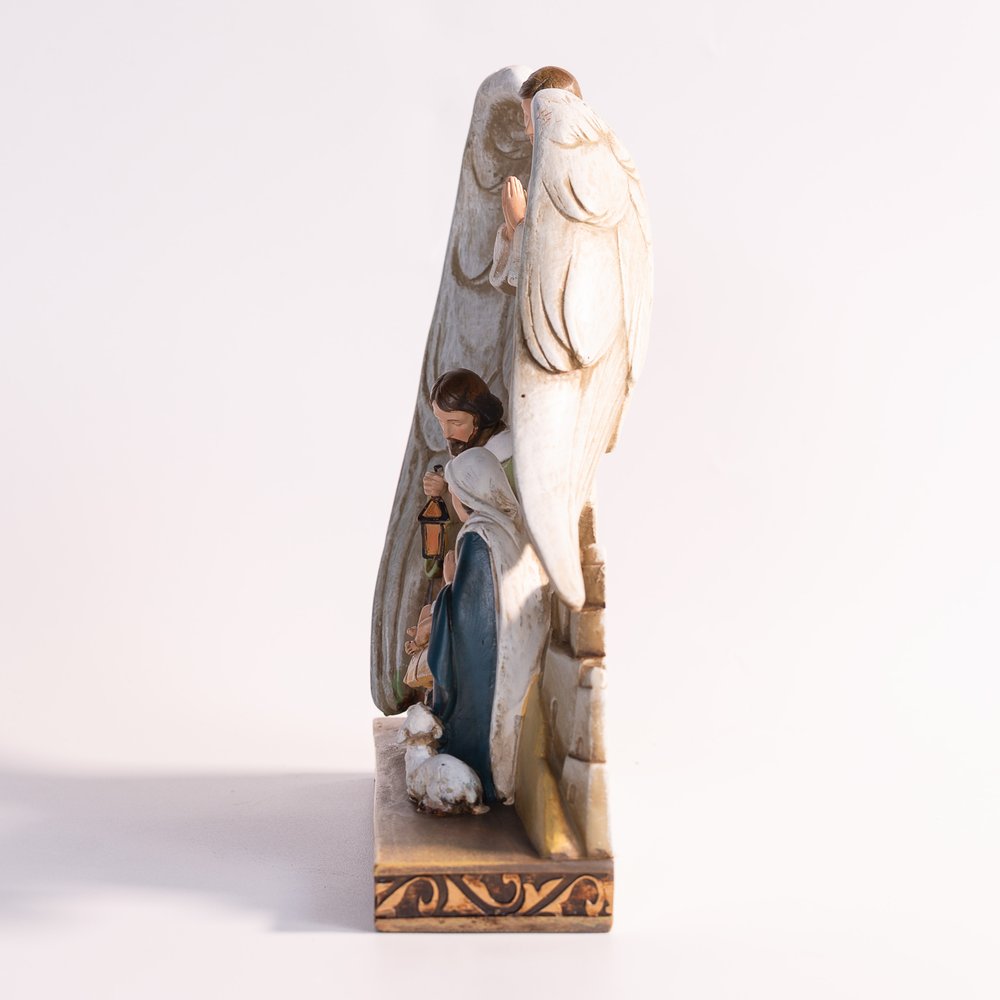 Nativity with Angel Figurine