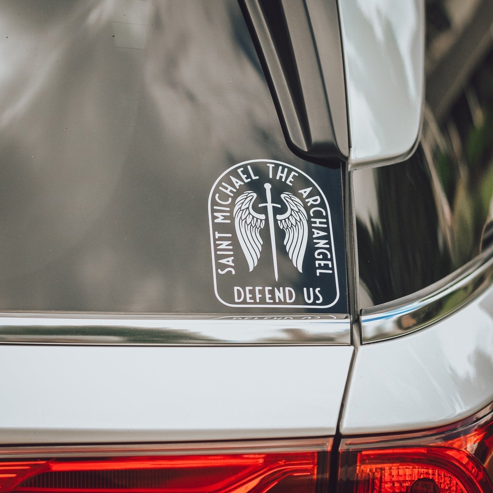 St. Michael Sword & Shield Vinyl Sticker