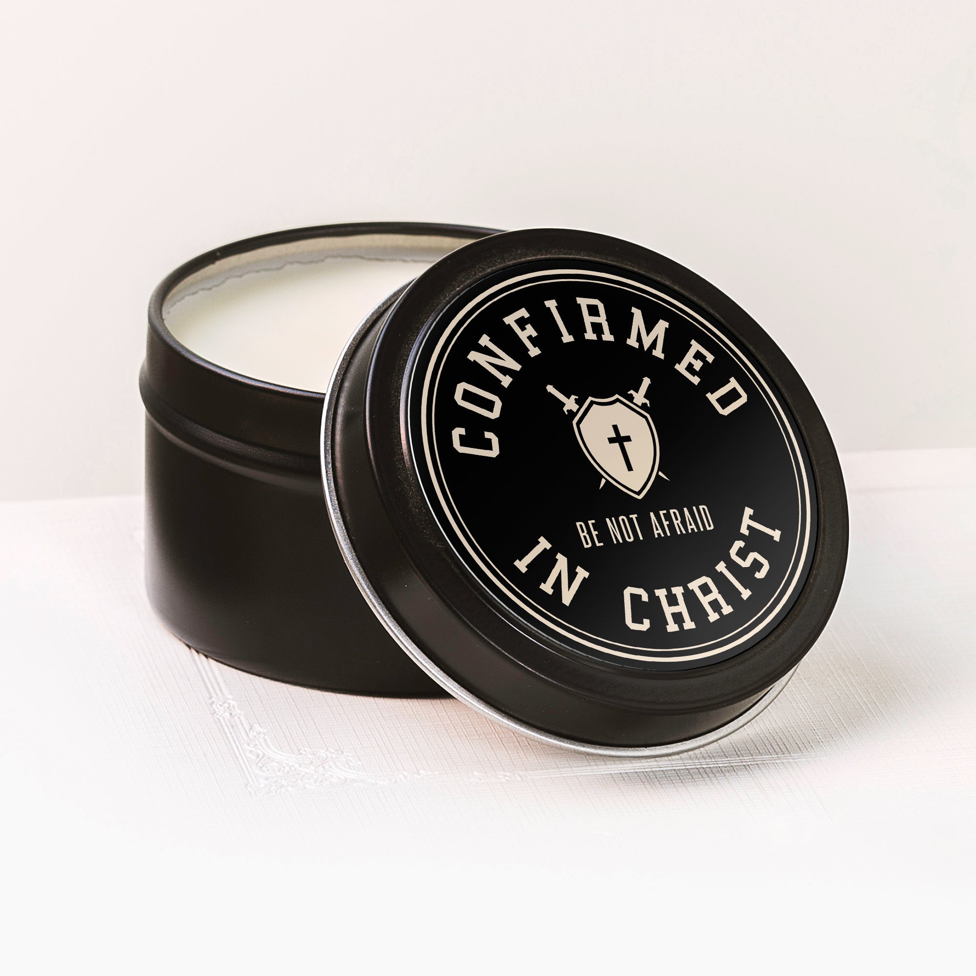 Varsity Confirmation Candle Tin