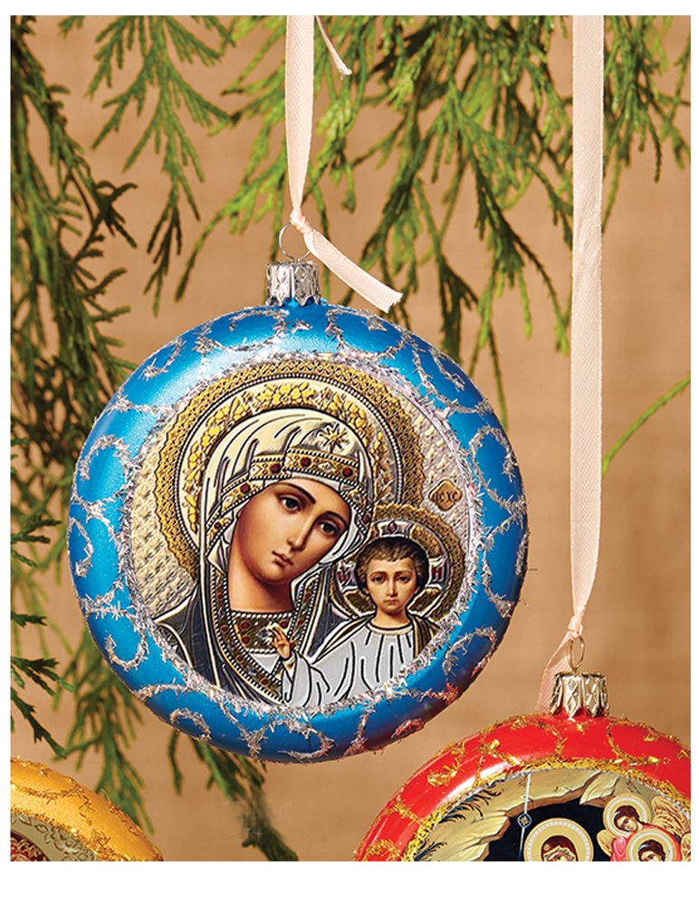 Virgin of Kazan Christmas Icon Ornament