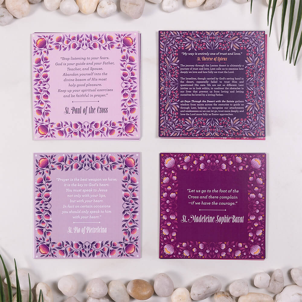 Daily Saints of Lent Inspirational Card & Easel Set