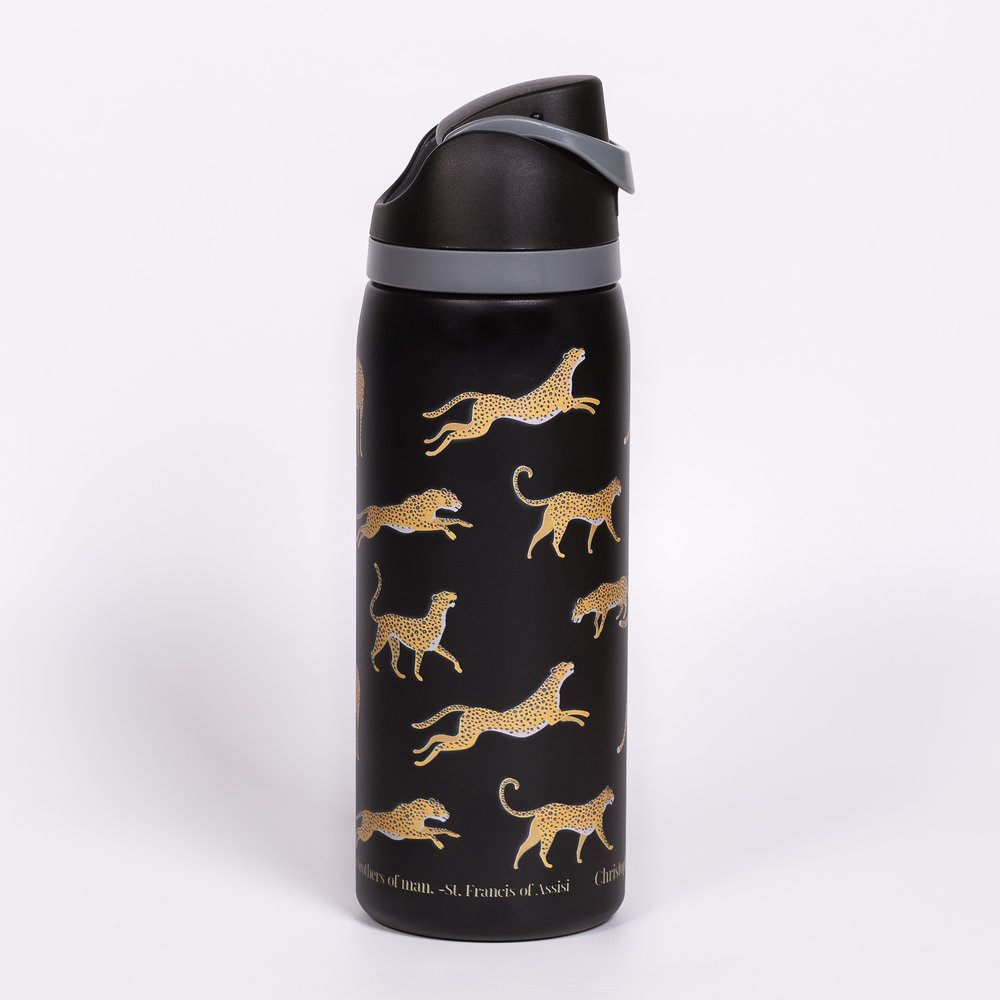 Personalized St. Francis Cheetah Water Bottle