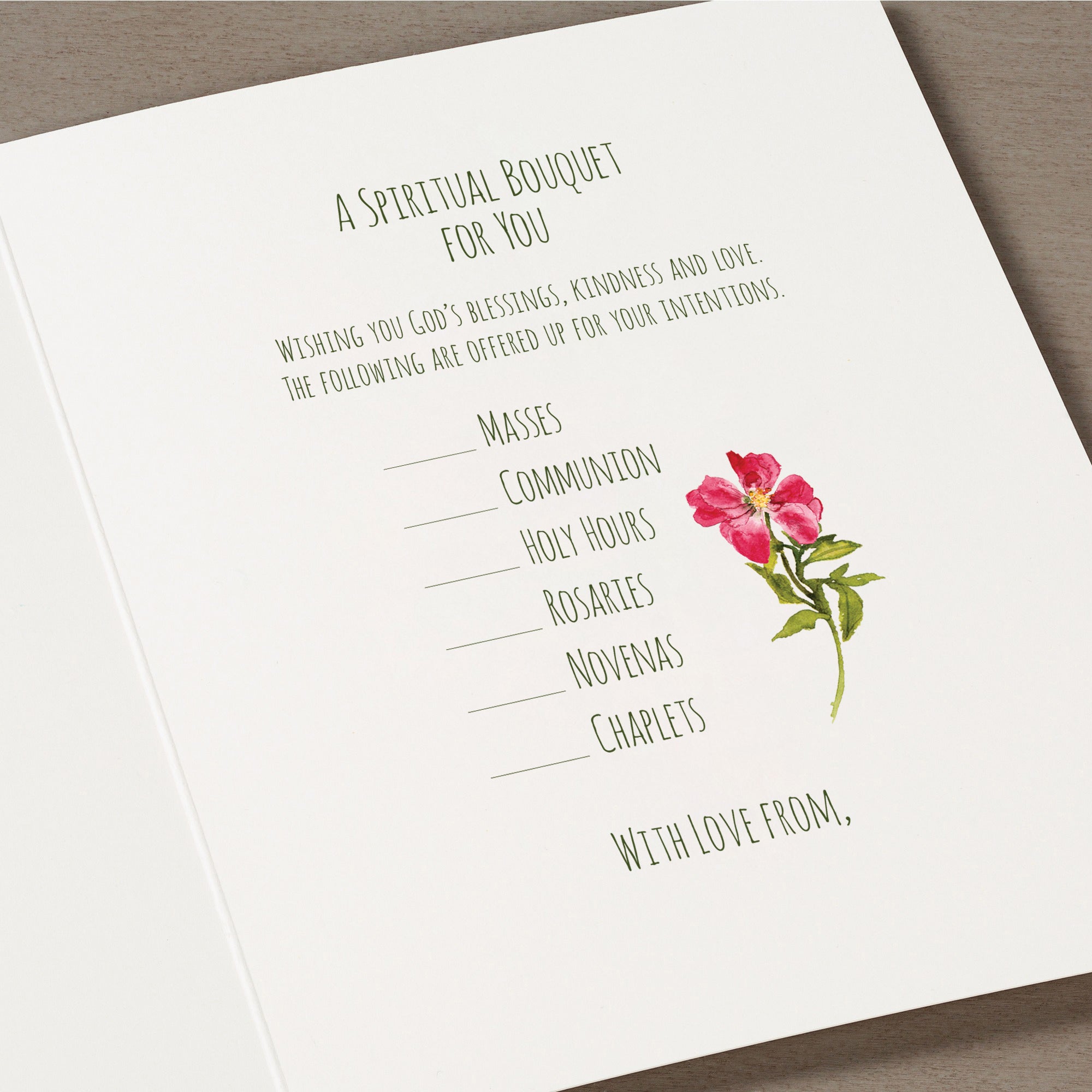Wild Roses Spiritual Bouquet Card