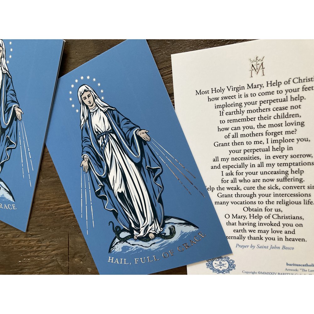 Our Lady of Grace Silver Foiled Prayer Card