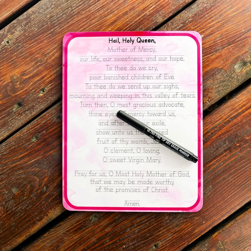 Rosary Prayers Tracing Dry-Erase Boards & Markers Set