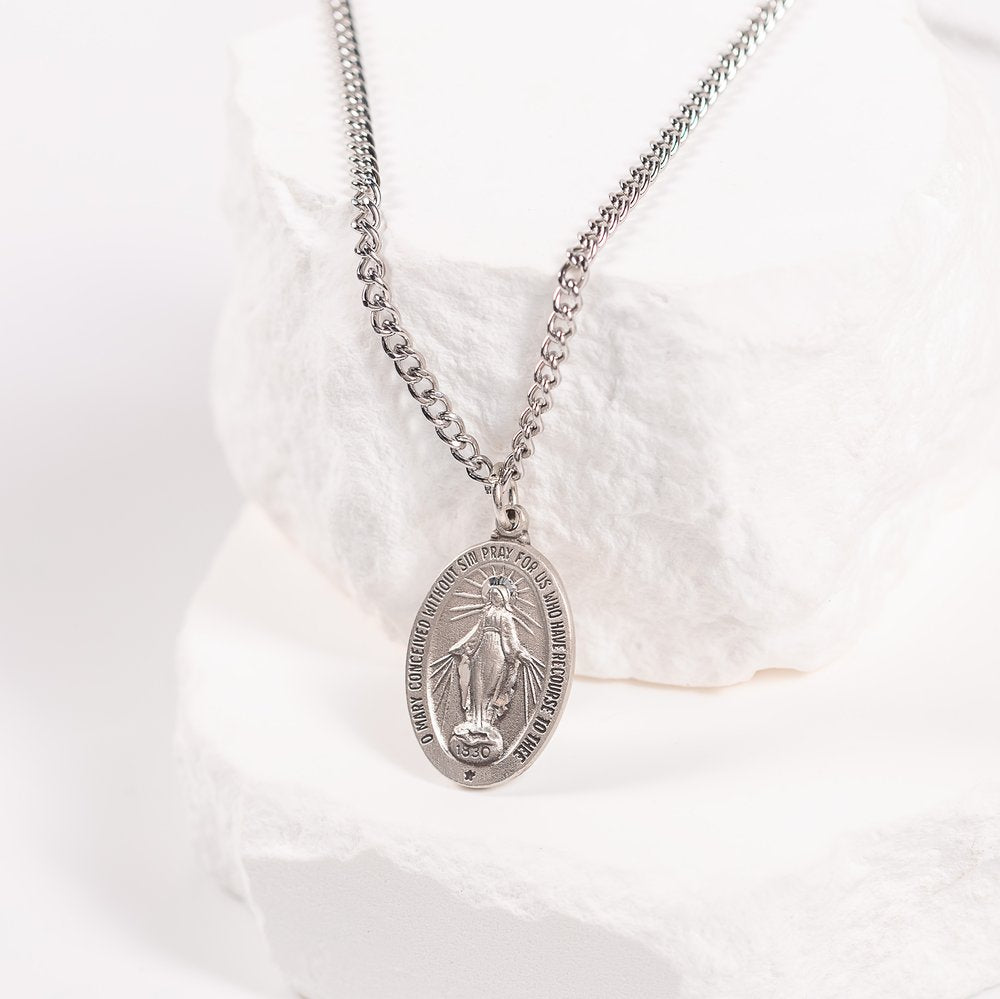 Pewter Miraculous Medal with 24