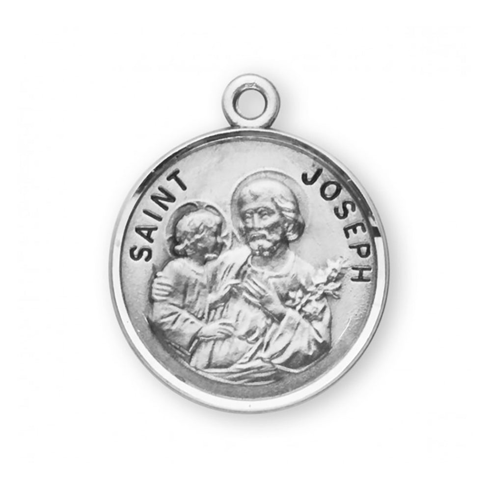 Petite Sterling St. Joseph Medal Necklace