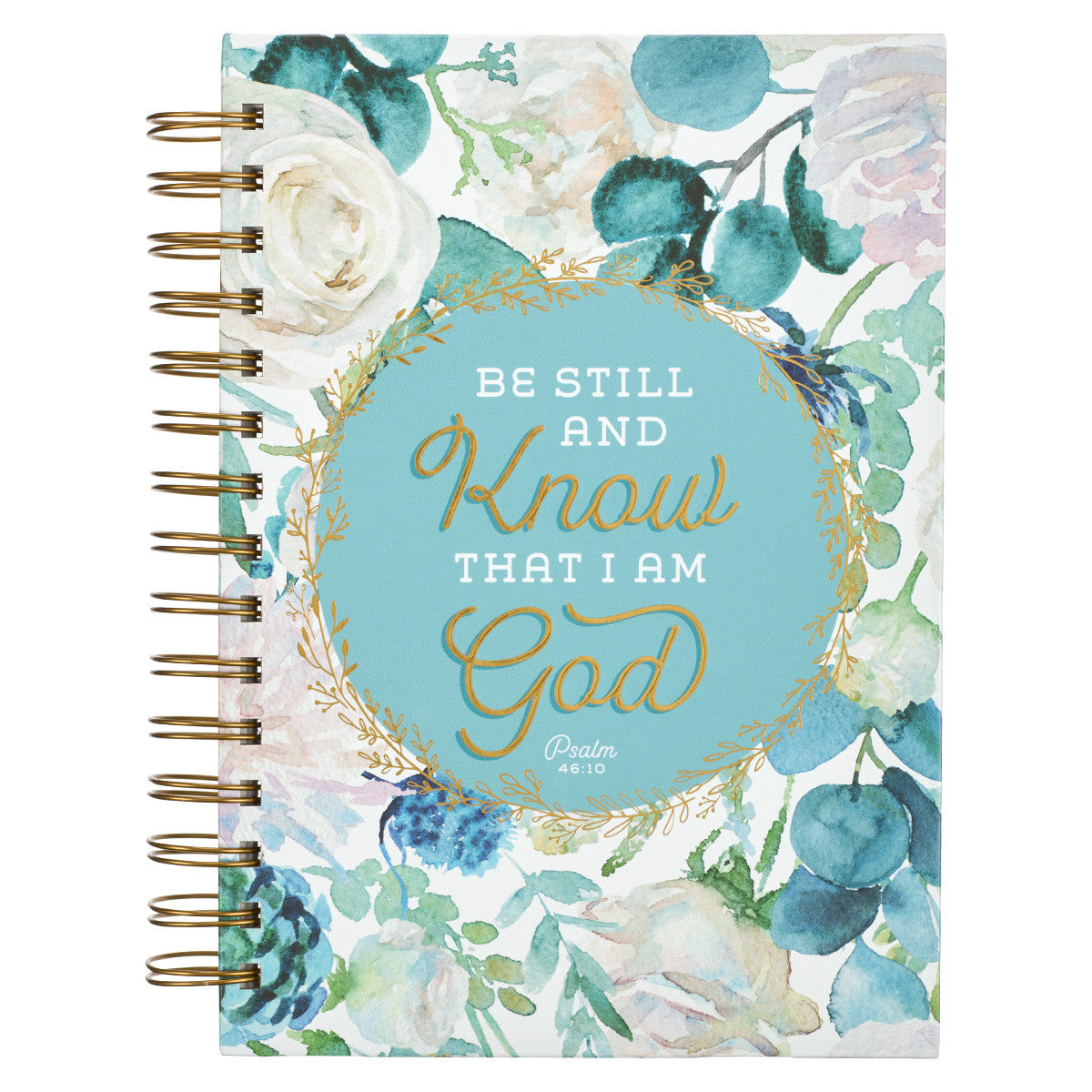 Be Still and Know Teal Floral Wire Bound Journal