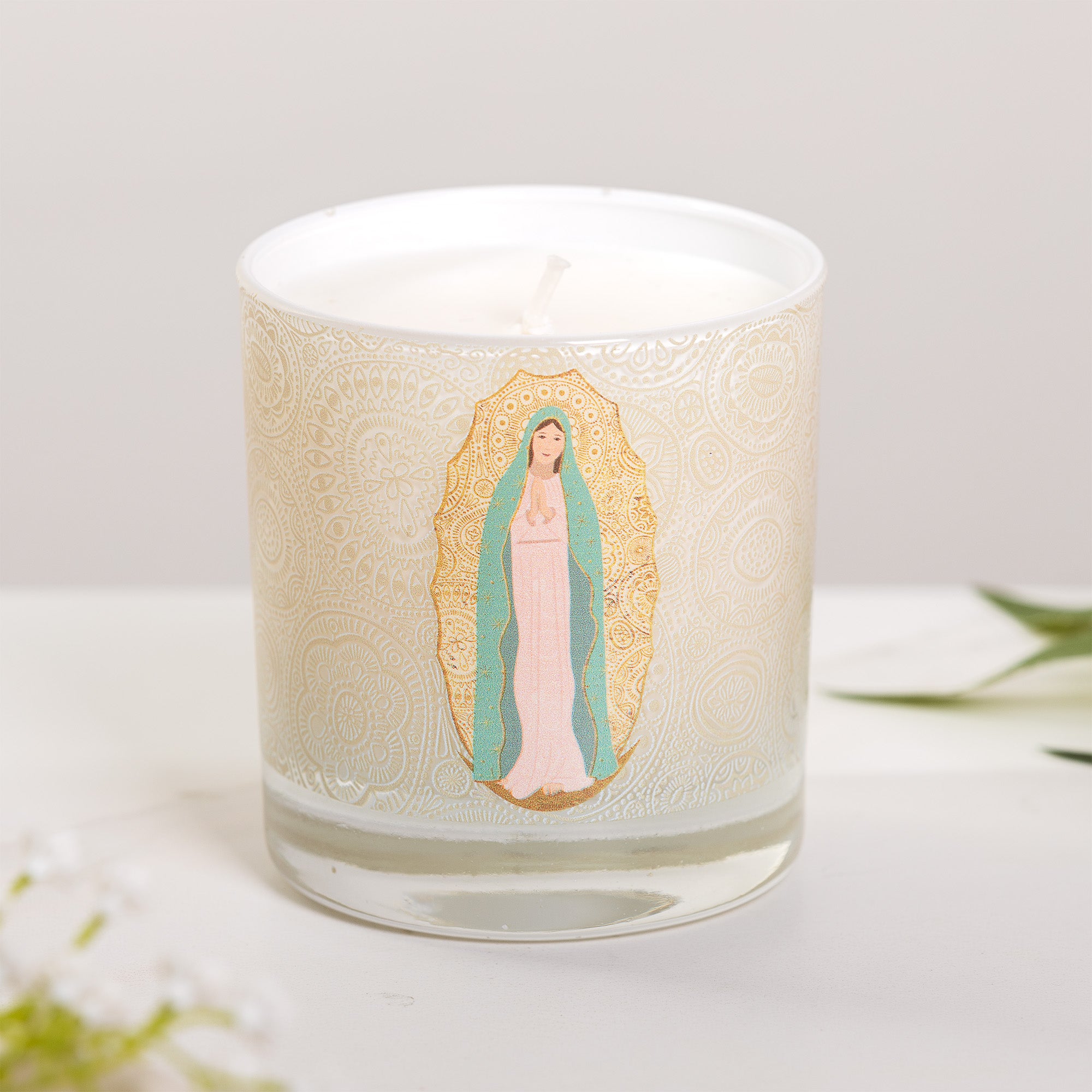 Our Lady of Guadalupe Toile Candle