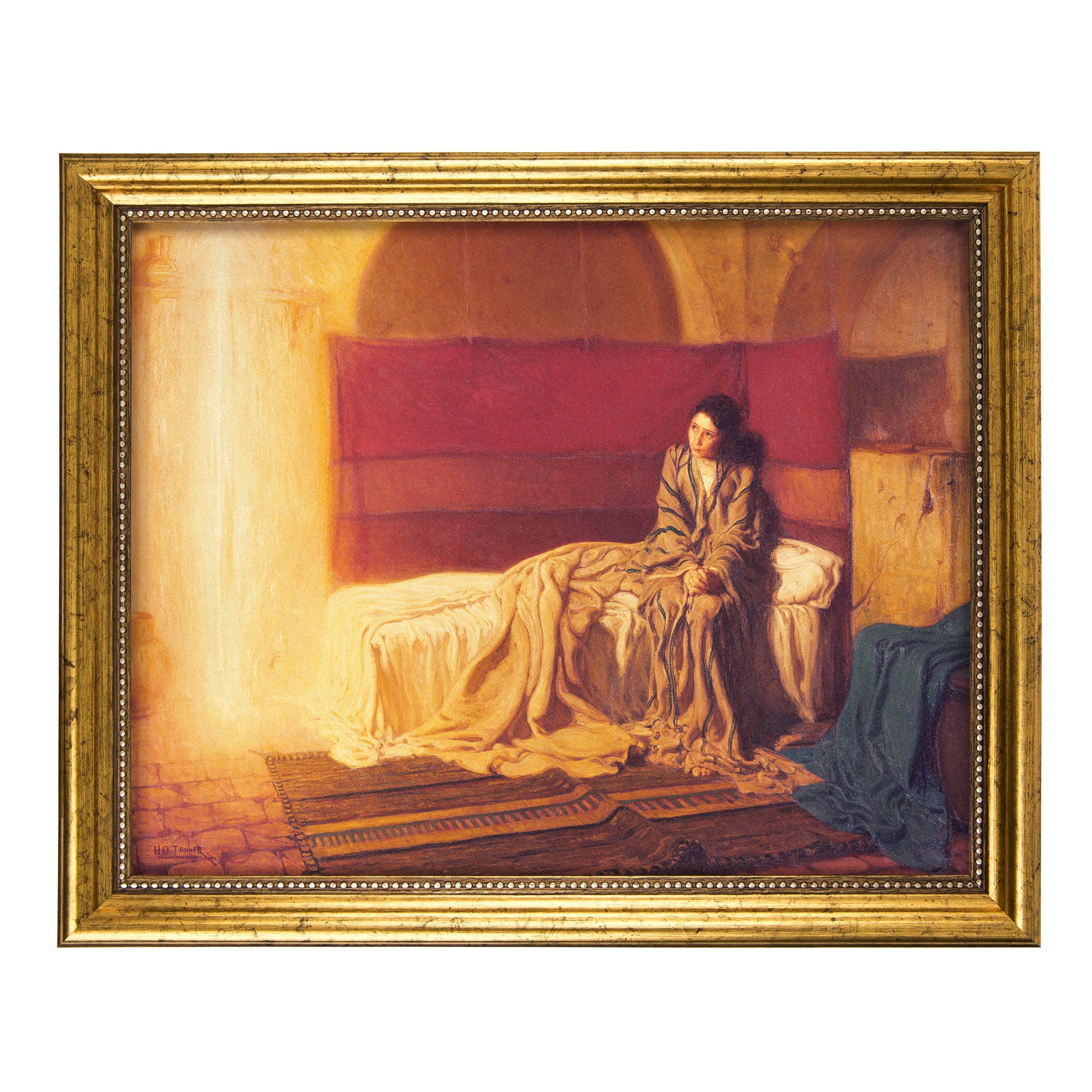 Tanner's The Annunciation Antique Gold Framed Print - Multiple Sizes