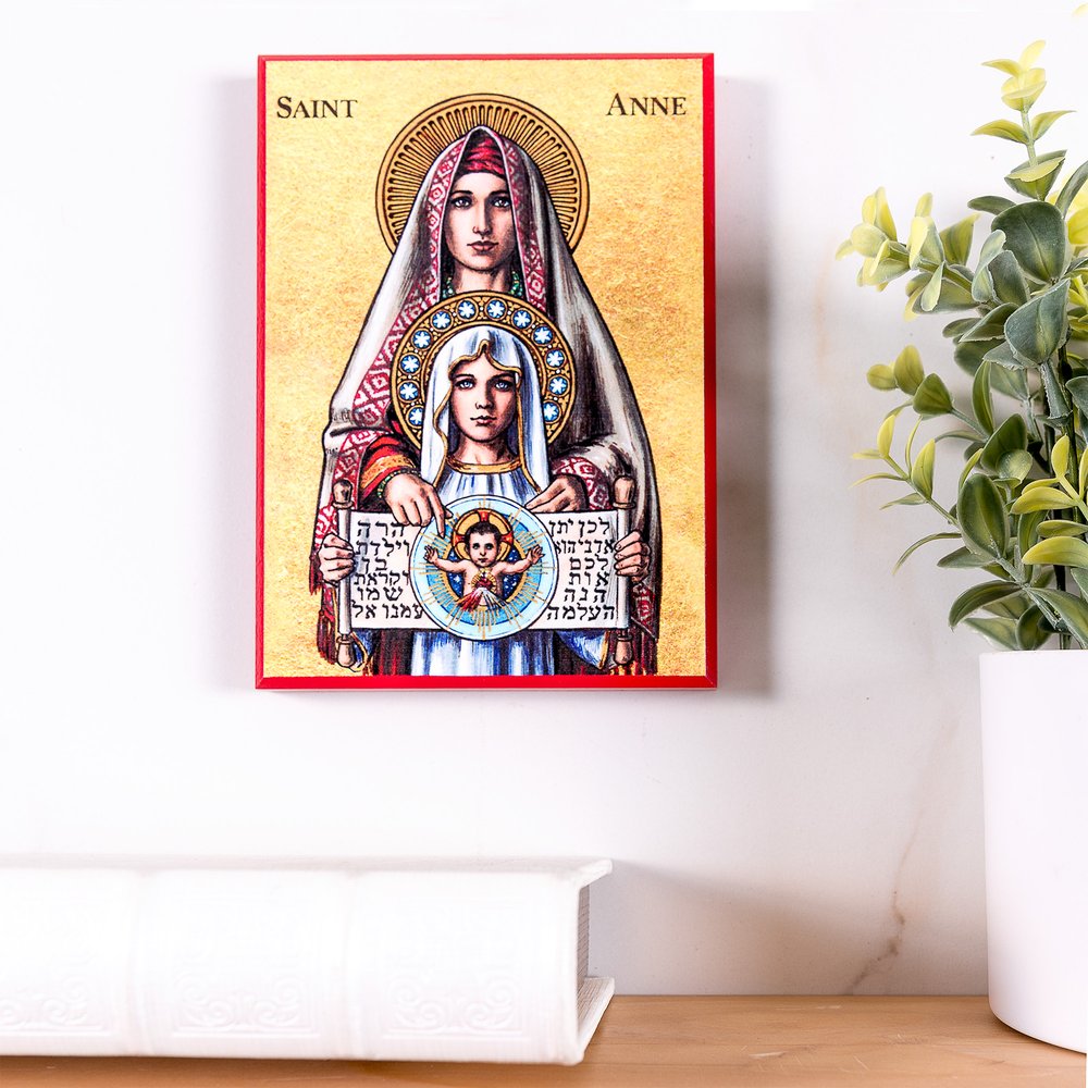 St. Anne Modern Icon Plaque - 5" x 7"