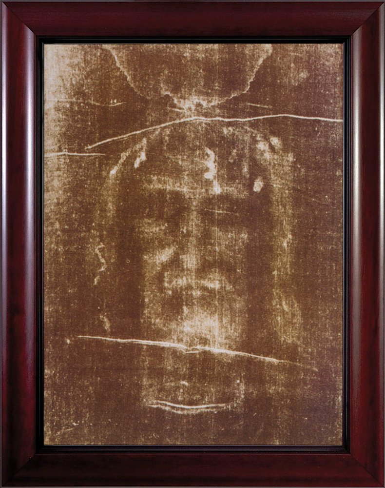 Shroud of Turin in Satin Cherry Frame