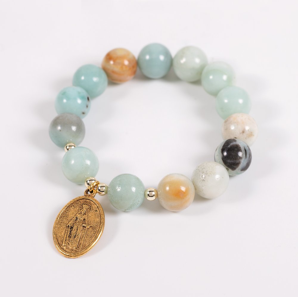St. Dymphna Amazonite Gemstone Bracelet