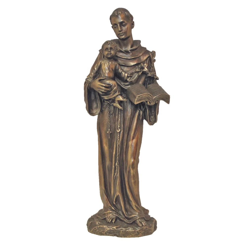 St. Anthony & Child Jesus Cold Cast Bronze Statue - 10.5"