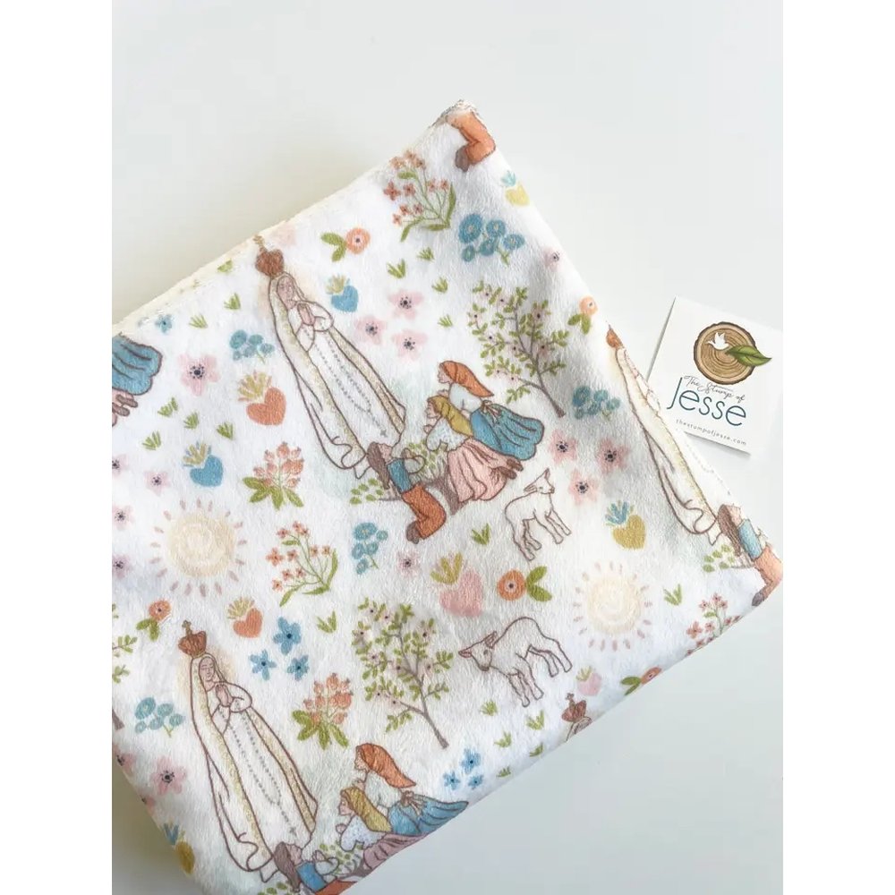 Our Lady of Fatima Minky Baby Blanket