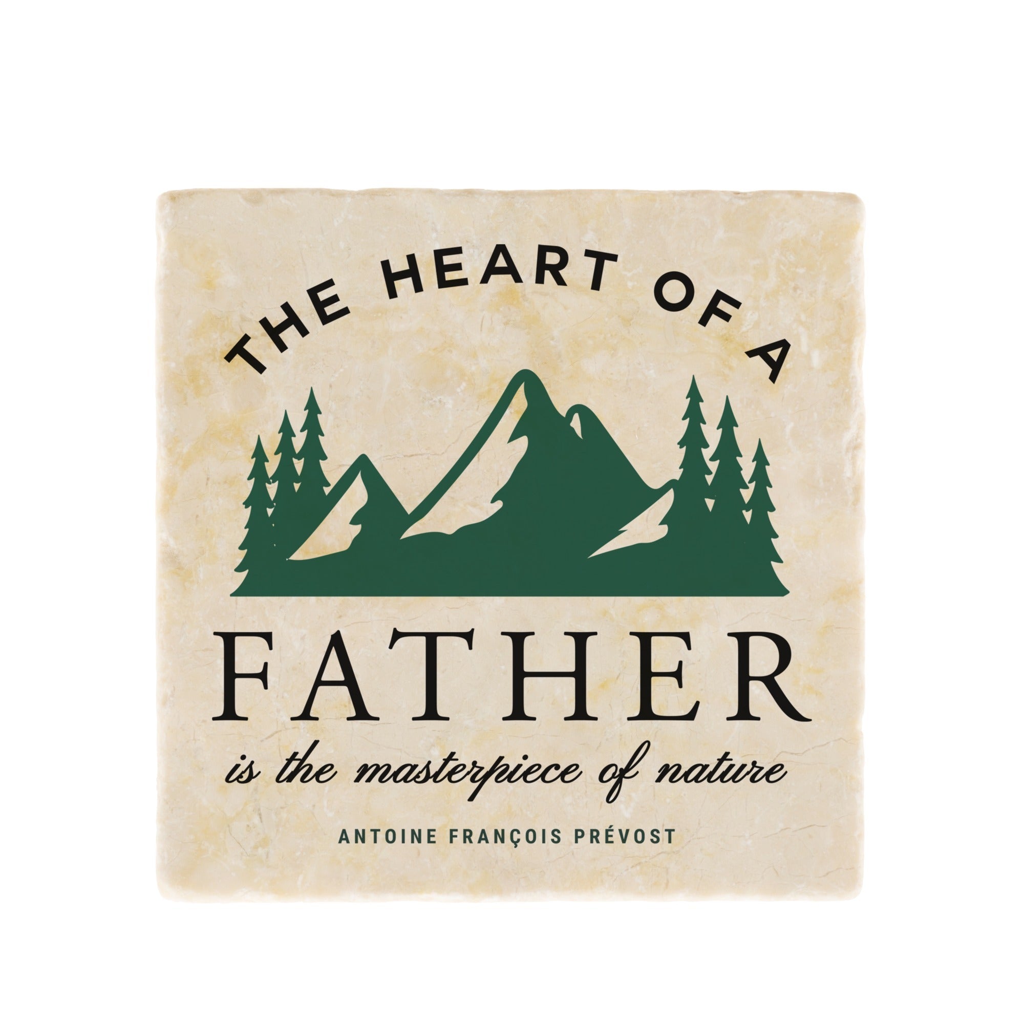 Heart of a Father Tumbled Stone Tile