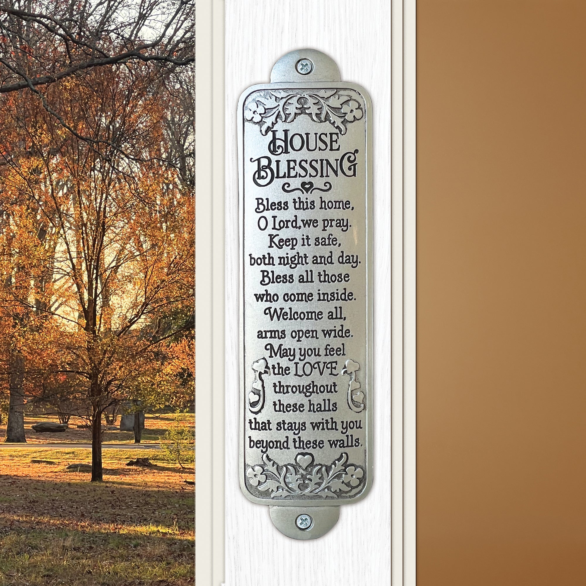 Silver Home Blessing Prayer Wall or Doorframe Plaque - 6"