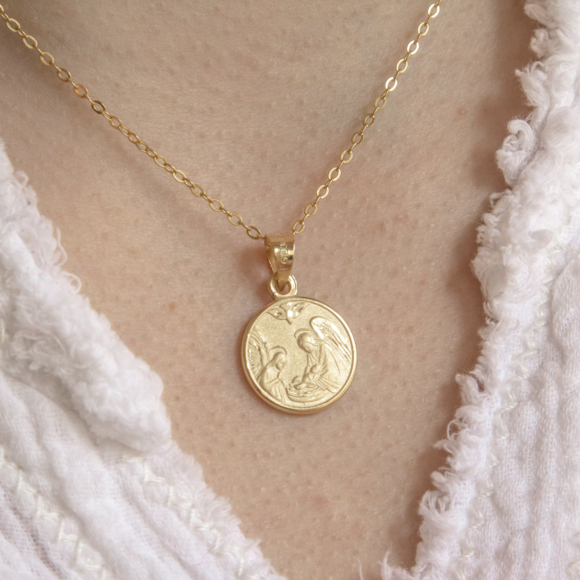 14k Gold Catholic Baptism Jewelry Baptism Necklace Gold