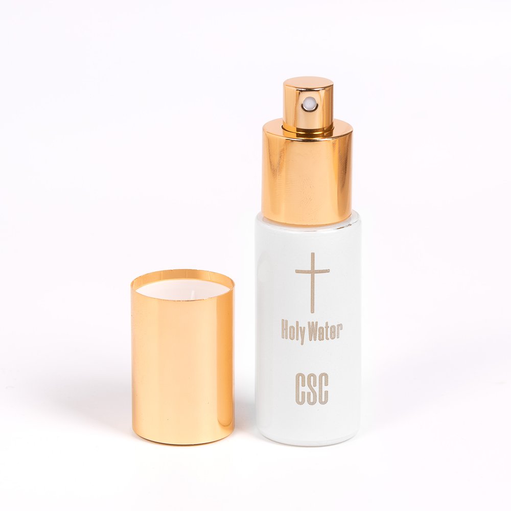 Gold & White Holy Water Spritzer Bottle