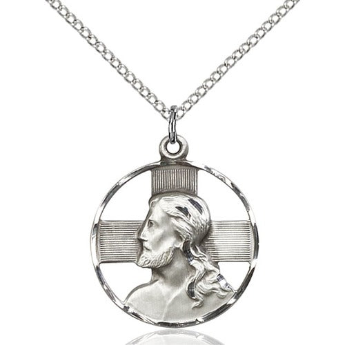 Sterling Silver Head of Christ Pendant