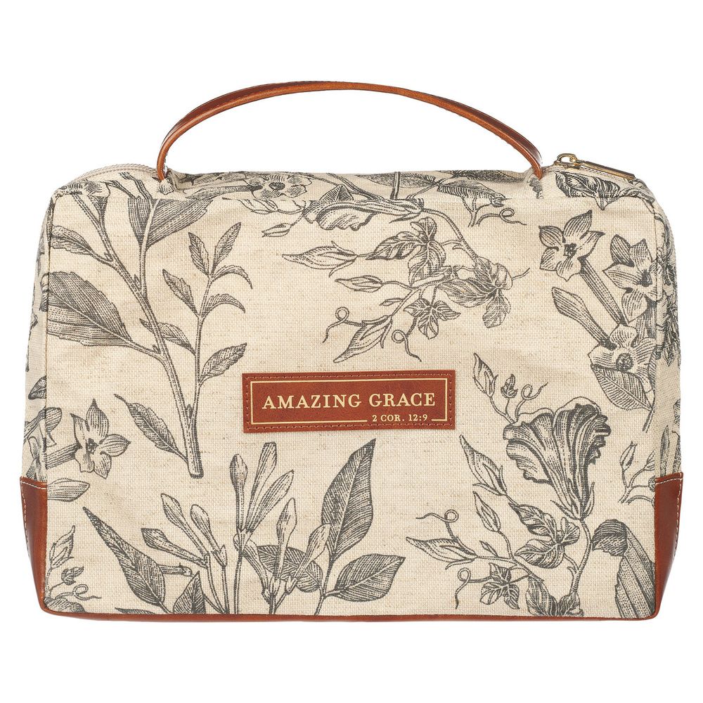 Amazing Grace Floral Canvas Bible Cover