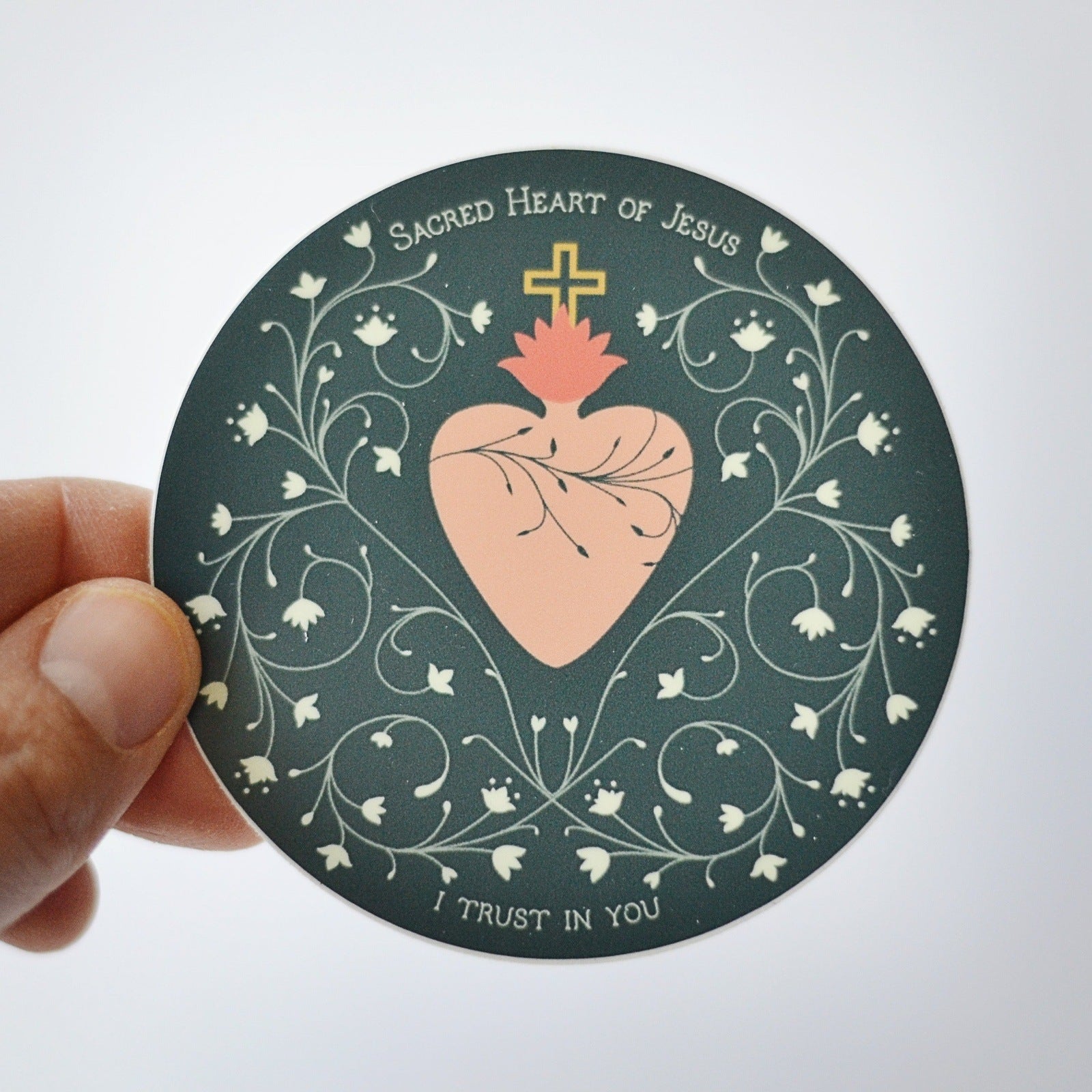 Sacred Heart of Jesus I Trust in You Vinyl Sticker