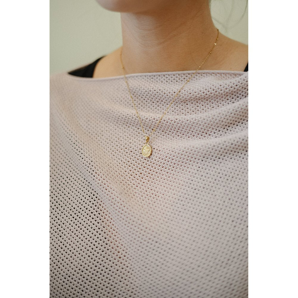 Gold Oval Holy Spirit Dove Necklace