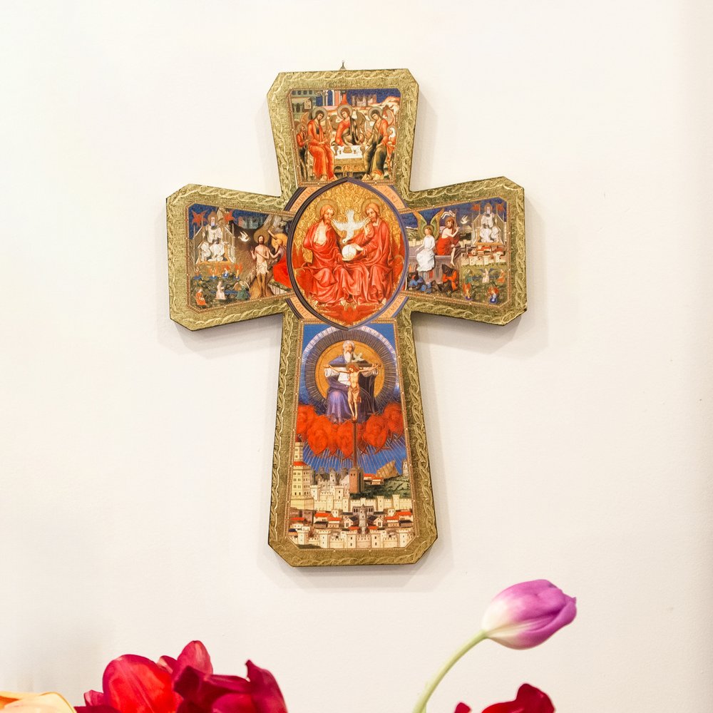 Holy Trinity Cross Italian Plaque
