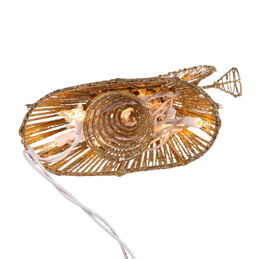 LED Illuminated Gold Glitter Angel Tree Topper – 12.9"
