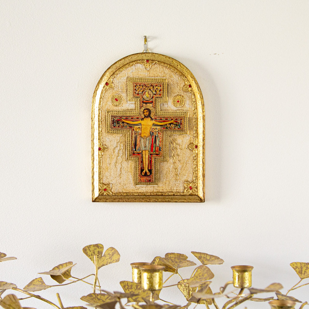 San Damiano Crucifix Italian Plaque