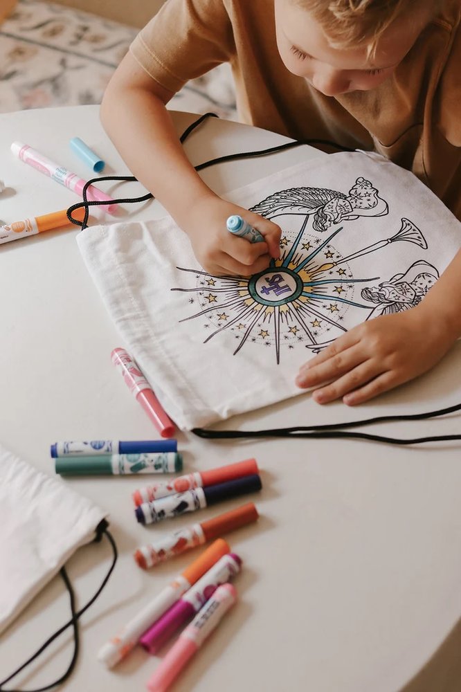 Colorable Monstrance Drawstring Bag