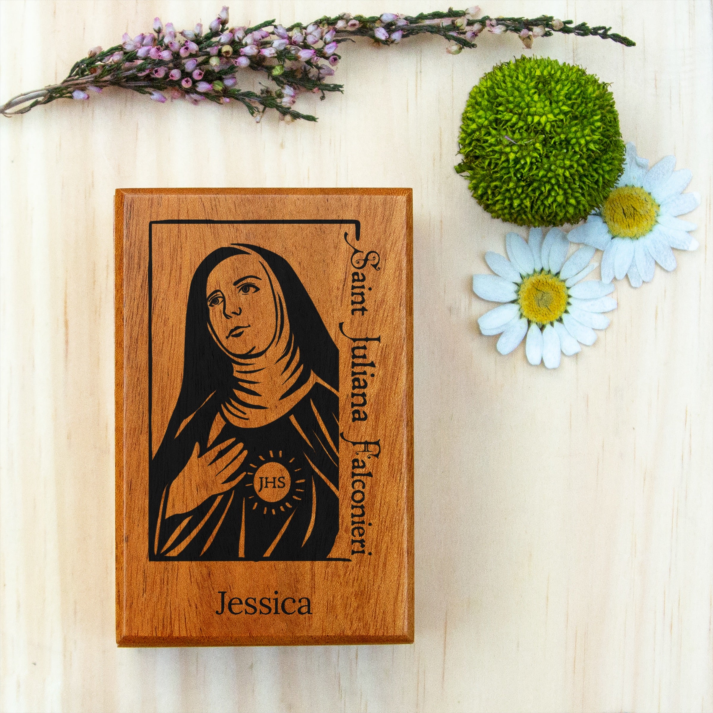 Personalized St Juliana Wood Box