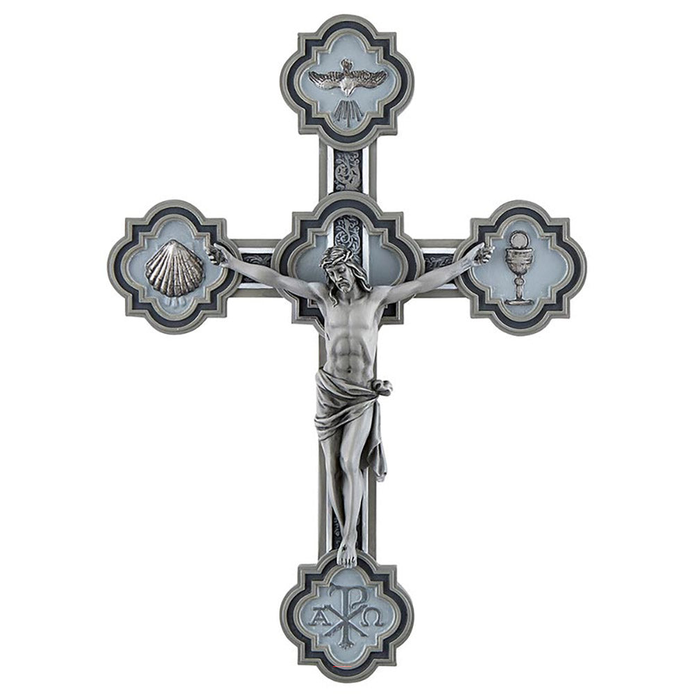Silver Pictorial OCIA Wall Cross - 8"