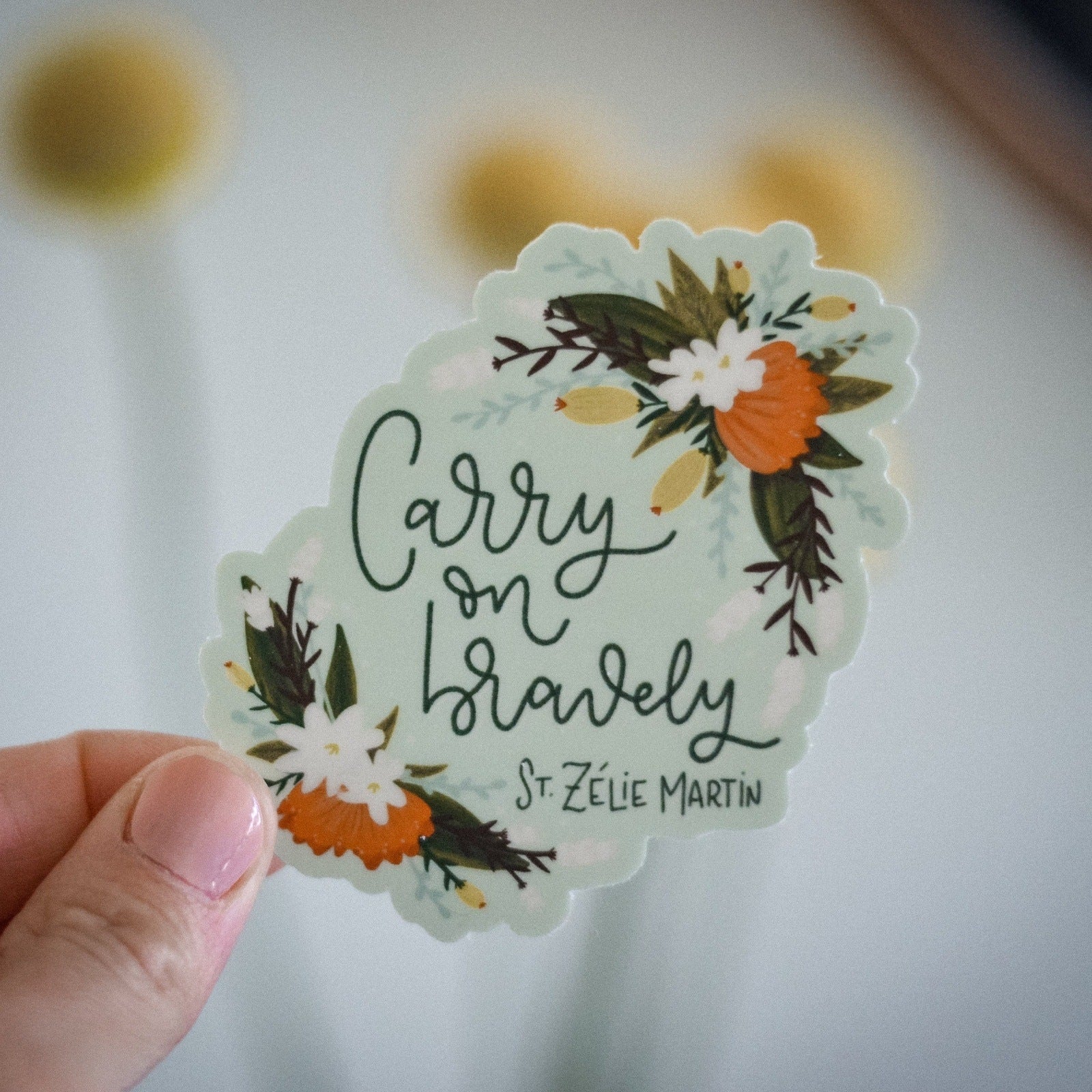 Carry On Bravely St. Zélie Martin Vinyl Sticker