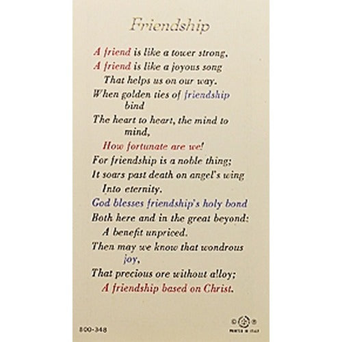 Good Shepherd - Friendship - Prayer Card